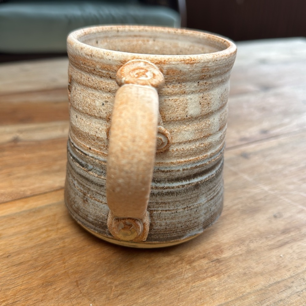 Handmade “Joy” Ceramic Mug - Brown and Cream - Picture 2 of 6